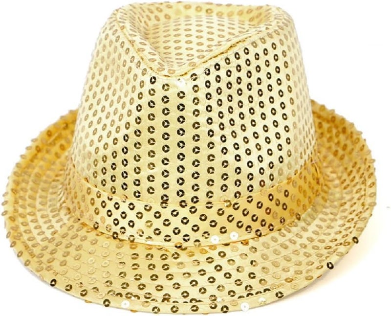 Ankelesz Sequin Hat for Man and Women,Western Sequin Fedora Hat Bling Dance Hats - Image 1